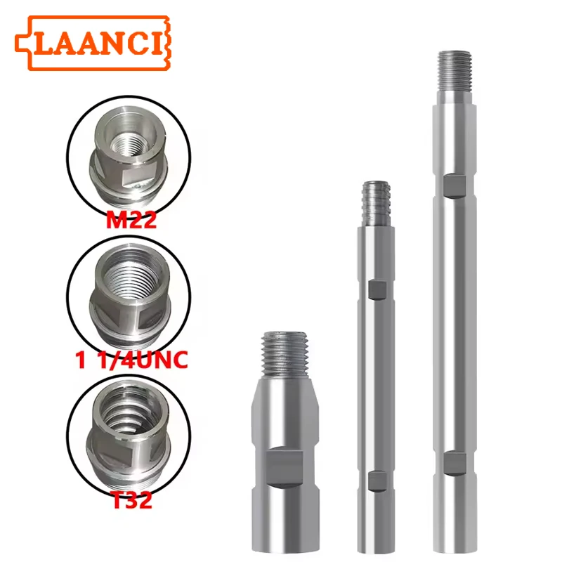 

LAANCI Diamond Drill Bit Extension 100-1000mm 1 1/4UNC M22 T32 Threaded Outdoor 20# Steel Drill Bit Diamond