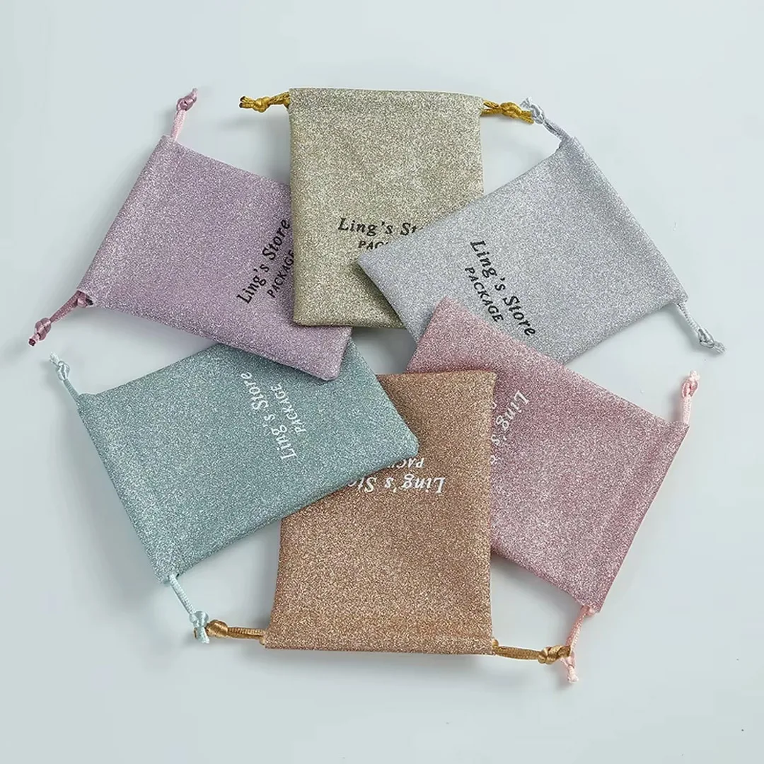 100 stuks gepersonaliseerd logo pailletten glanzende sieraden tasje boetiek kleurrijke verpakking oorbel hanger armband organisator
