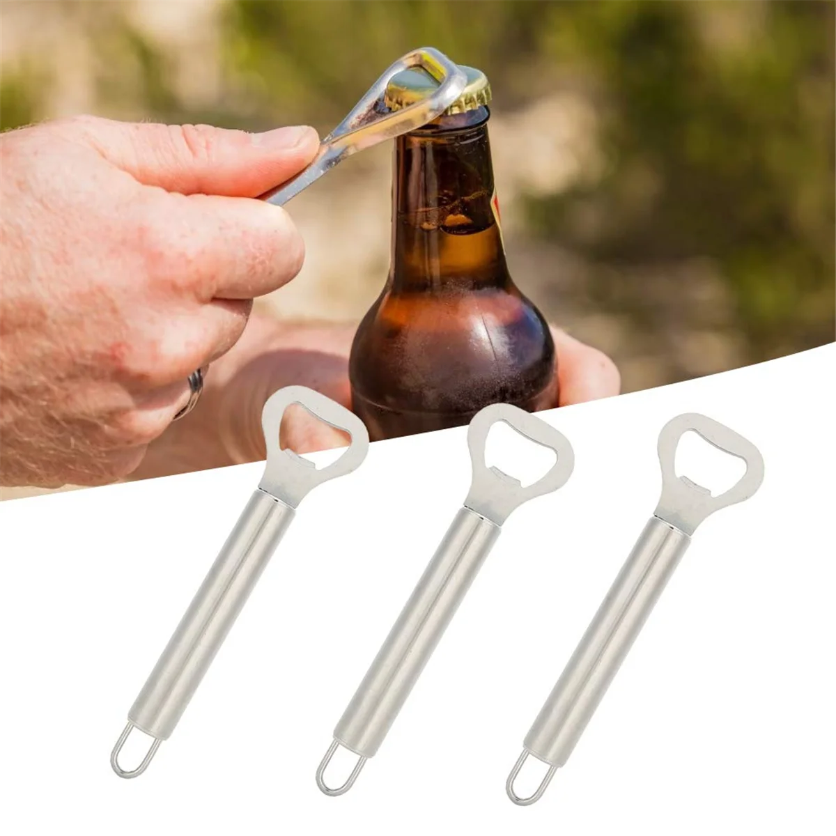 8PCS Mini Portable Stainless Steel Manual Opener Beer Bottle Lids Opener Kitchen Accessories