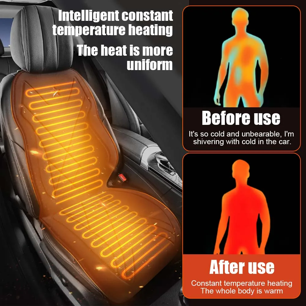 Heated Car Seat Cushion Plush 12V 24V Universal 3‑Speed Timing Heating Pad Anti‑Slip Warmer Mat For Car Truck RV Home Office