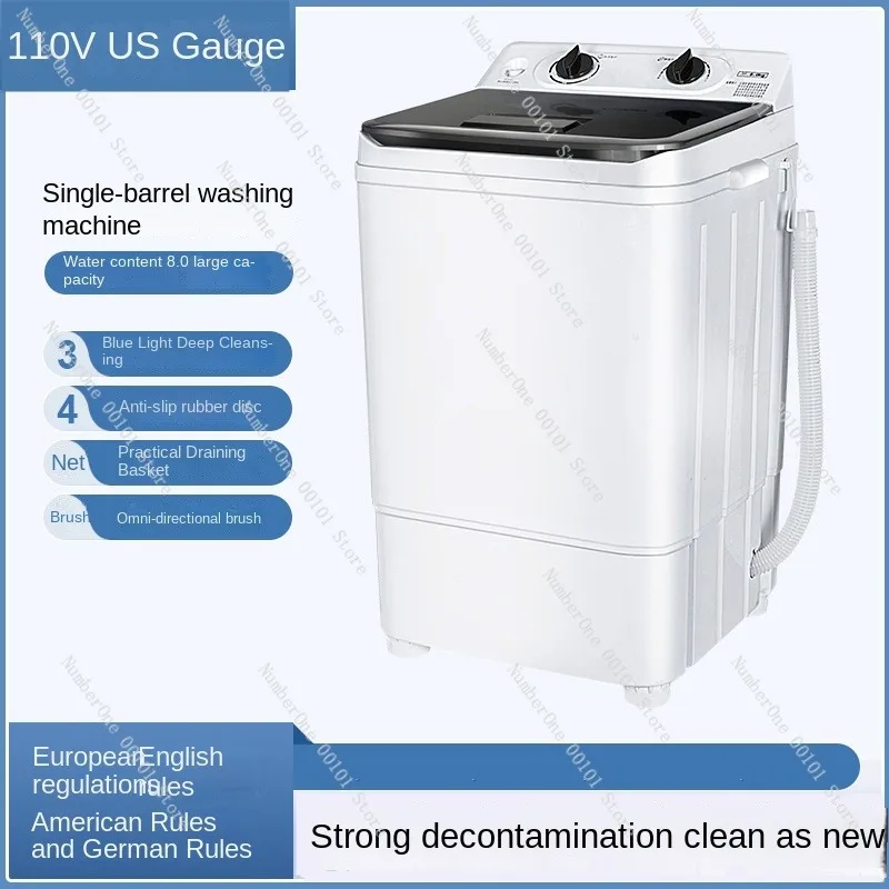 110V V Washing Machine Home Dormitory Large Capacity Single Barrel Laundry Shoes Blue Light Semi-automatice