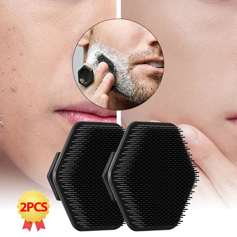 

Facial Cleaning Brush Men Miniature Face Deep Clean Shave Massage Brush Silicone Exfoliating Cleanser Body Cleansing Scrubber