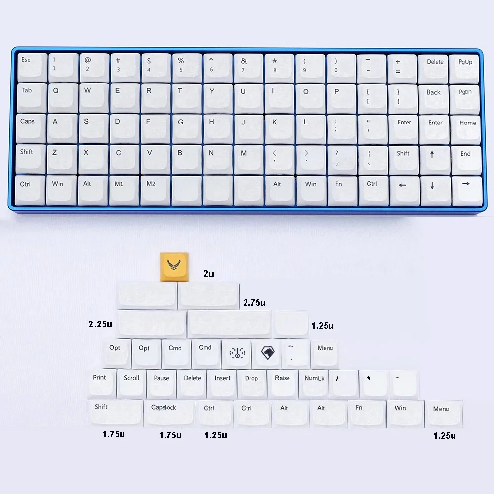 Echome Solid Color Theme Keycaps Custom Pithy PBT Artisan Mechanical Keyboard Key Caps 97keys XDAL ballcap Profile Keycap Gift