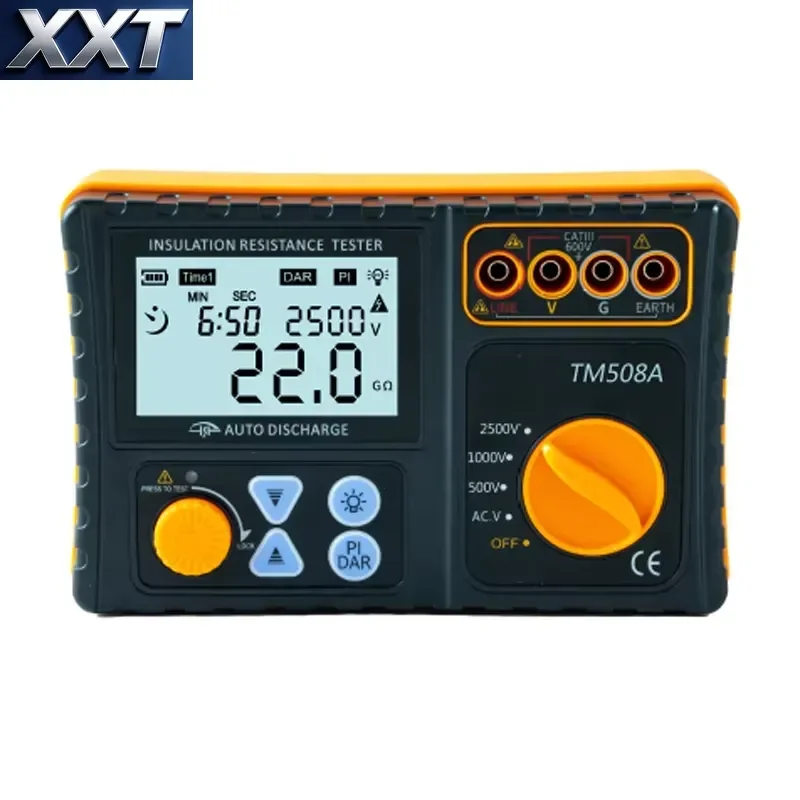 XXT TM508 Digital Insulation Resistance Testers Meter DC 500V/1000V/2500V AC 750V Megohmmeter