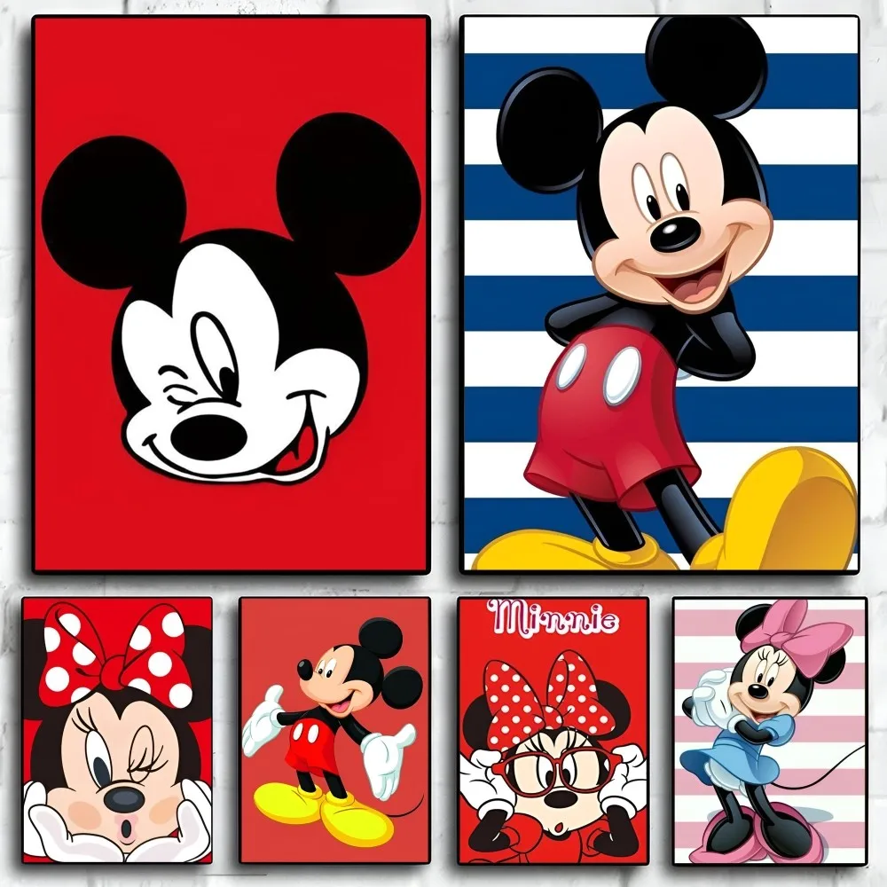 

MINISO Disney Cartoon Minnie Mickey Poster Paper Print Home Living Room Bedroom Entrance Bar Restaurant Cafe Art Painting