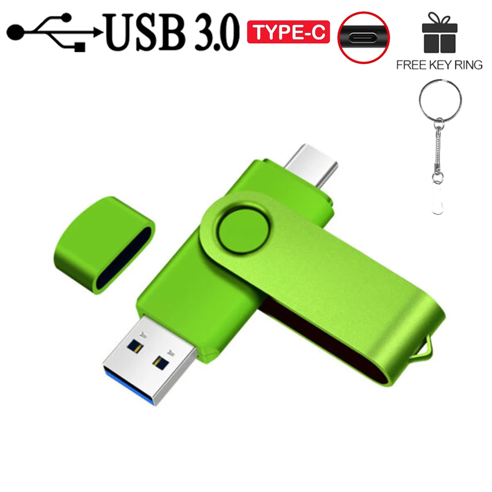 TYPE-C 2 in 1 High Speed USB 3.0 Flash Drive Wedding Gifts Pen Drives Real Capacity Memory Stick 64GB/32GB/16GB/8GB/4G U Disk