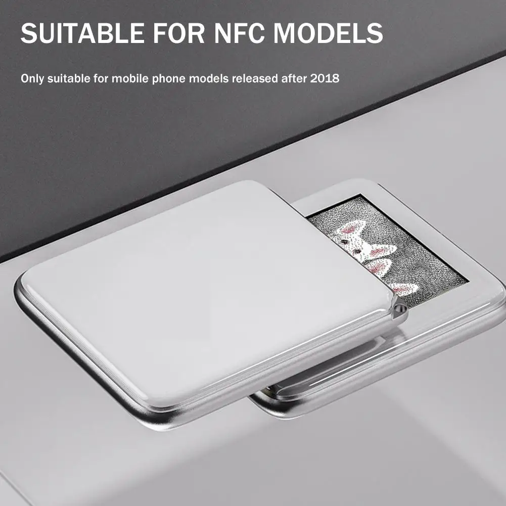 NFC Electronic Ink Screen Keychain 1.54-inch Passive Three-color Display Screen Image Wireless Transmission Curved Metal Frame