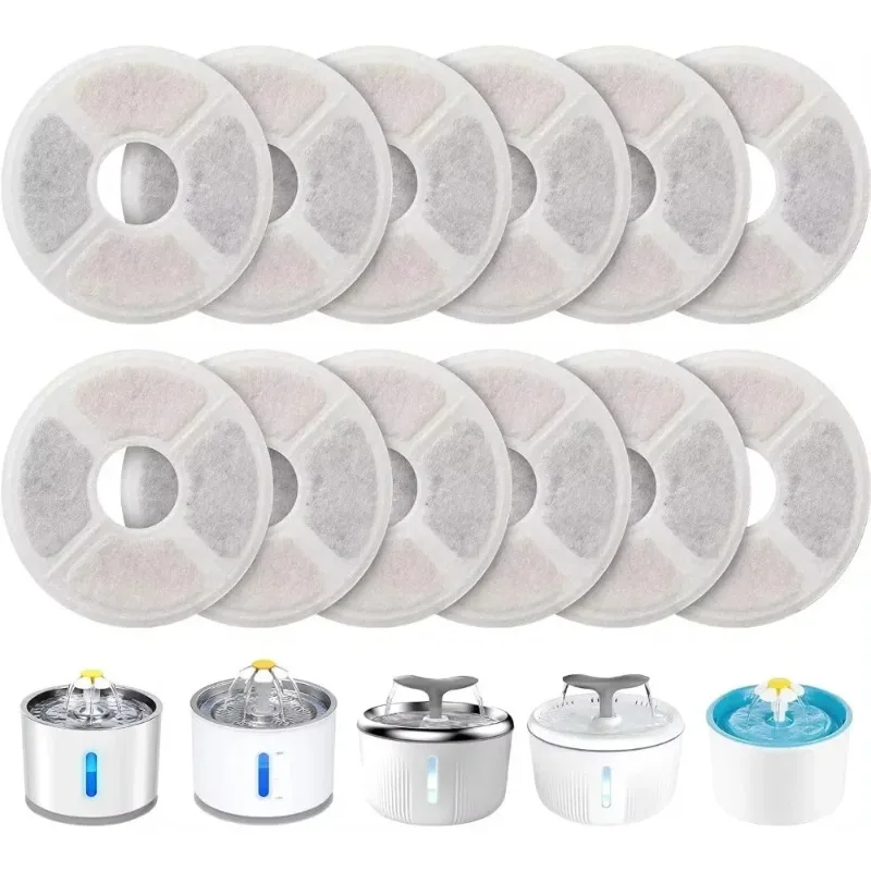 Replacement Filter For Cat Dog Water Drinking Fountain Activated Carbon Replaced Filters 6-12pcs Fountain Dispenser Feeders