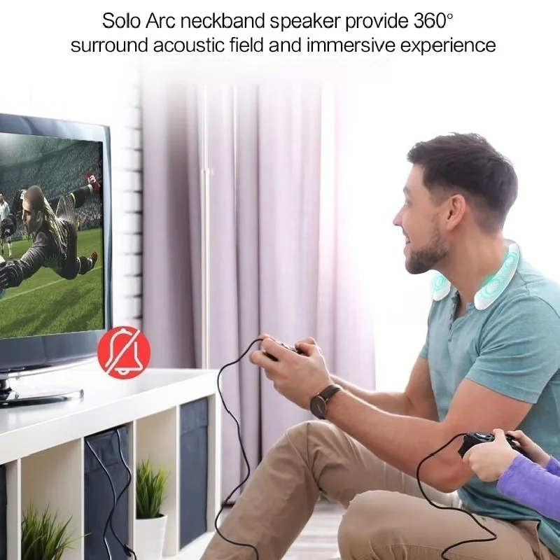 Беспроводная колонка с шейным ободом и поддержкой Bluetooth 5,0, с микрофоном