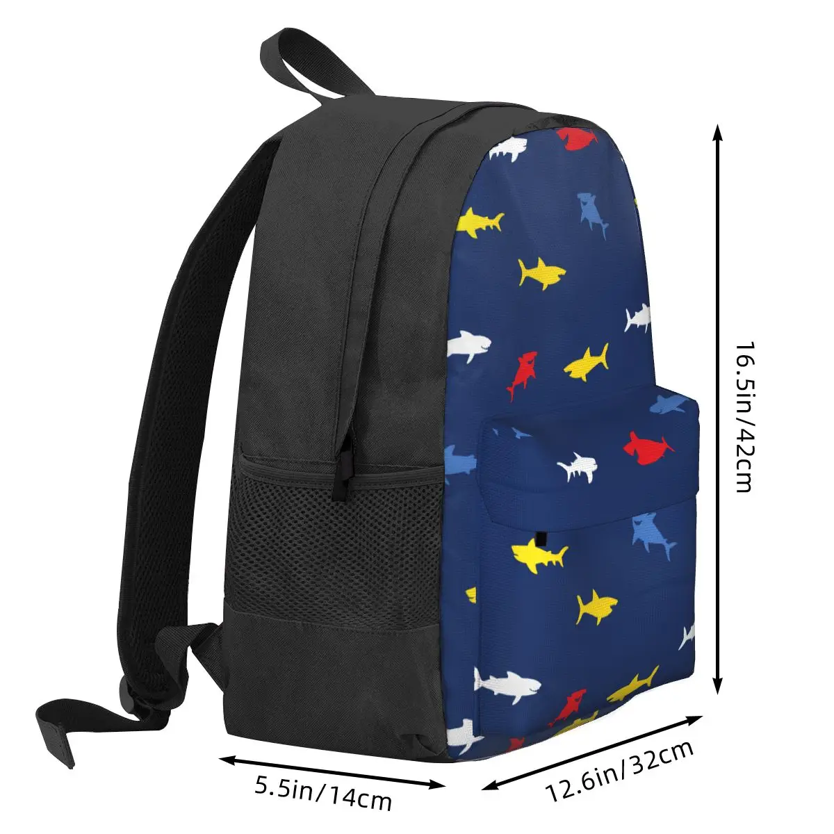 Colorful Sea Shark Animal Women Backpack 3D Print Student School Bag Laptop Mochila Teenage Large Capacity Shoulder Bag