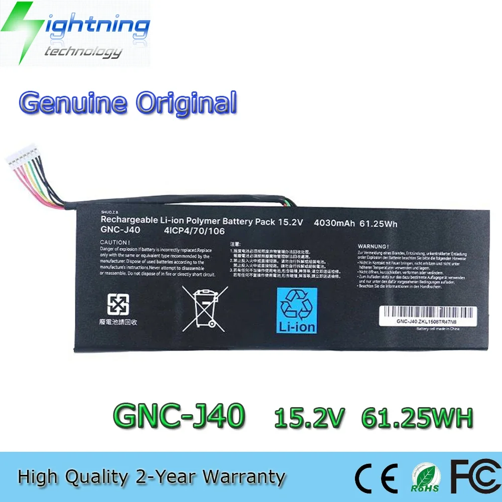 Brand New Original GNC-J40 15.2V 61.25Wh Laptop Battery for Gigabyte P34G V2 P34 V4 V5 P34K P34W V3 4ICP4/70/106