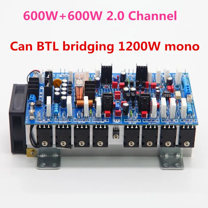 

C5200 A1943 Tube 600W*2 High Power Stereo 2.0 Channel Professional Stage Audio Amplifier Board BTL Bridging 1200W Mono