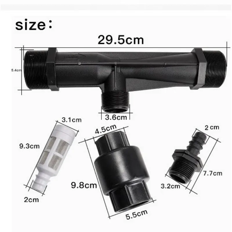 Plastic Venturi Fertilizer Injector Garden Irrigation Fertigation Eductor 1/2