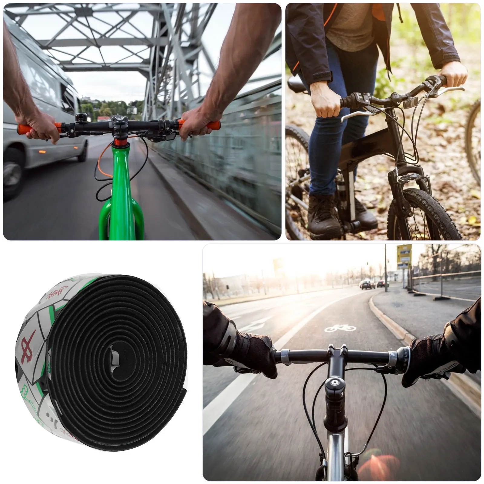 1Pair Road Bike Handlebar Tape Anti-Skid Checkered Bicycle Bar Tape Breathable Eva Long Service Time Cycling Grip Cover
