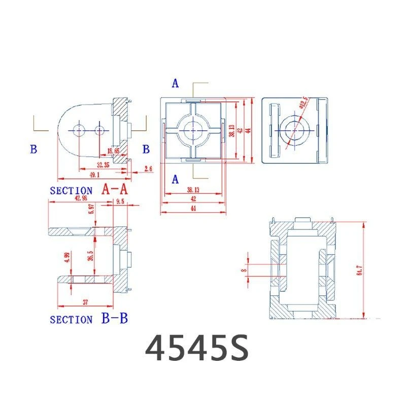 LXAF Zinc Alloy Flexible Hinge Joint Connector For Aluminum Extrusion Profile