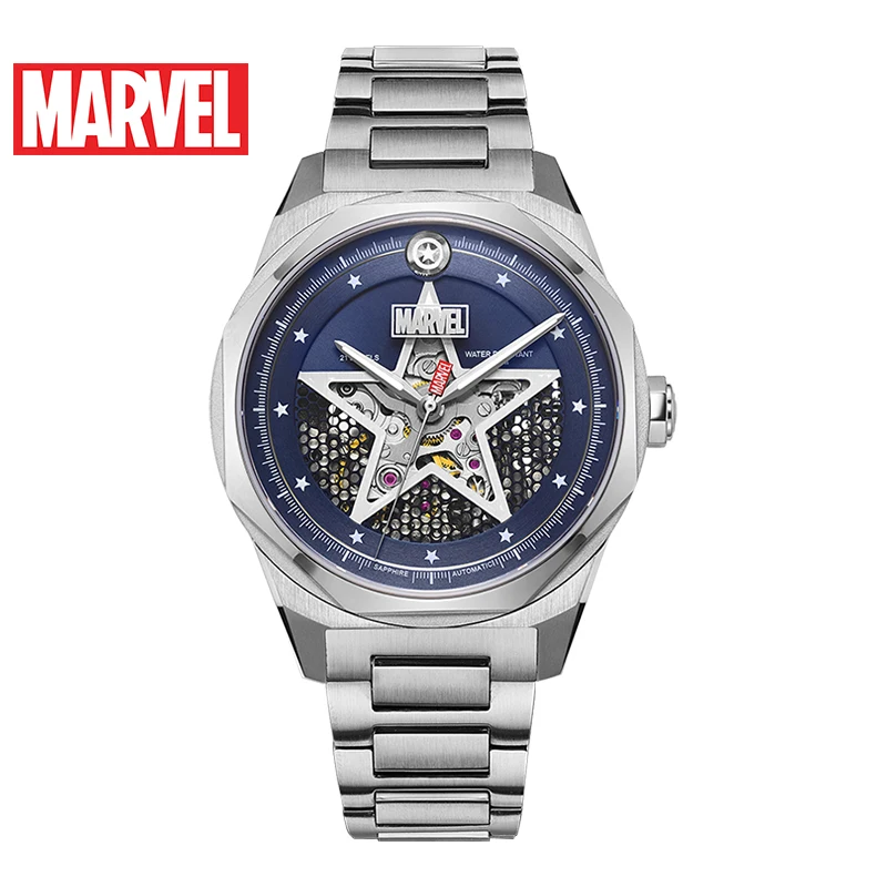 Marvel For Women Watches Avengers Skeleton Automatic Wristwatches Steel Case Sapphire Crystal Mechanical Girl Lady Montre Femme