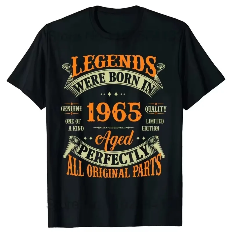 Summer Birthday Gift Idea T-shirt Women 2025 Funny 60th Tee Vintage Legends Born in 1965 60 Years Old Party T Shirts Y2k Tops