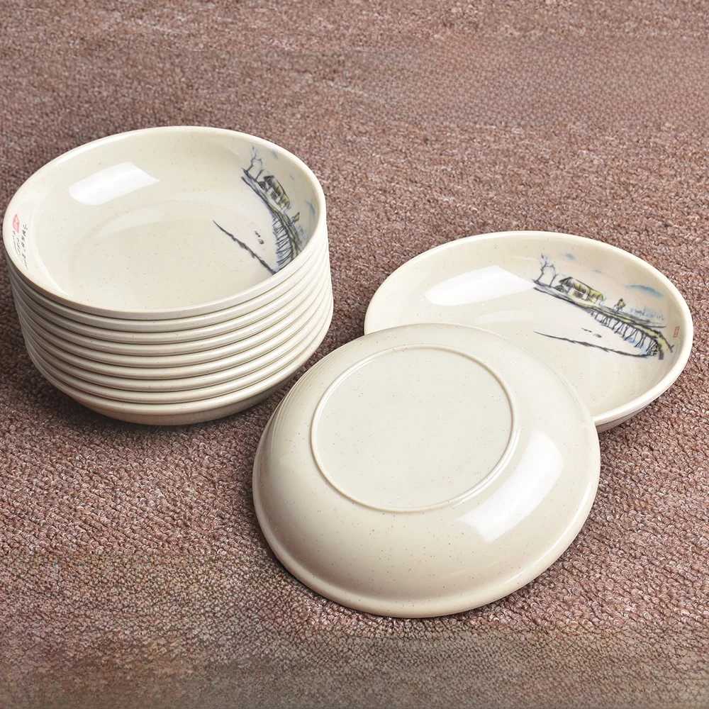 

Набор прочной пластиковой посуды Melne из 0, устойчивых к атмосферным воздействиям китайских тарелок Sle Deep Di Commercial ade Restaurant Sna