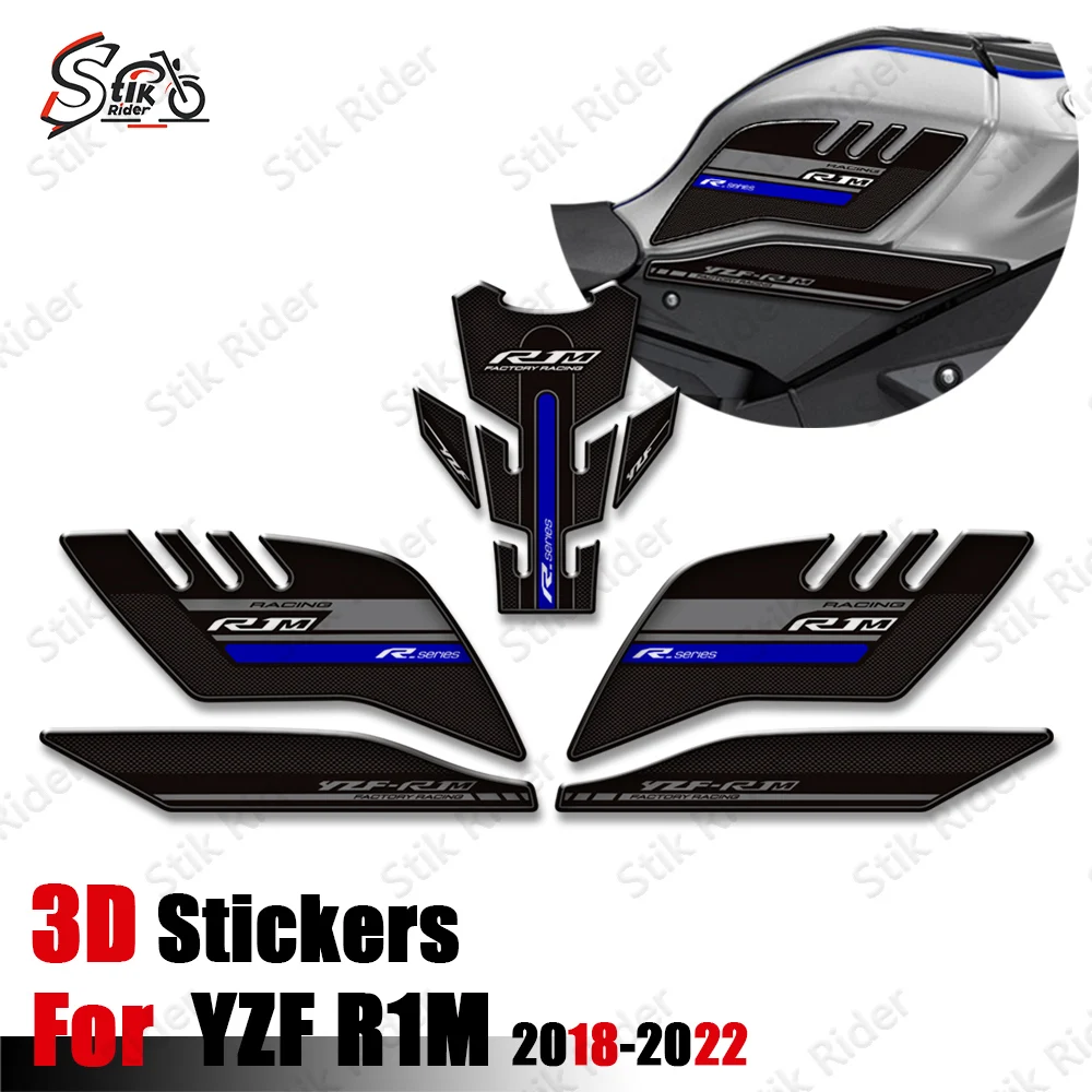 

For YAMAHA YZF R1M YZFR1M 2018 2019 2020 Motorcycle Fuel Tank Pad Stickers 3D Tank Protector Decals Waterproof