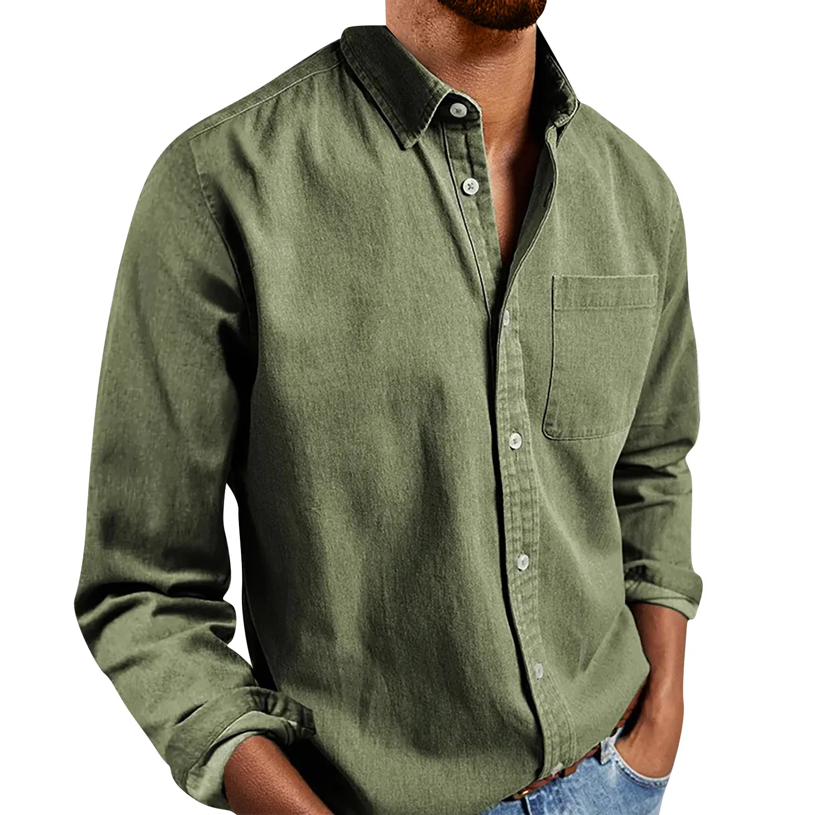 Camisas masculinas clássicas monocromáticas de manga comprida, com deslocamento diário, confortável, solta, casual, com tudo, primavera, outono