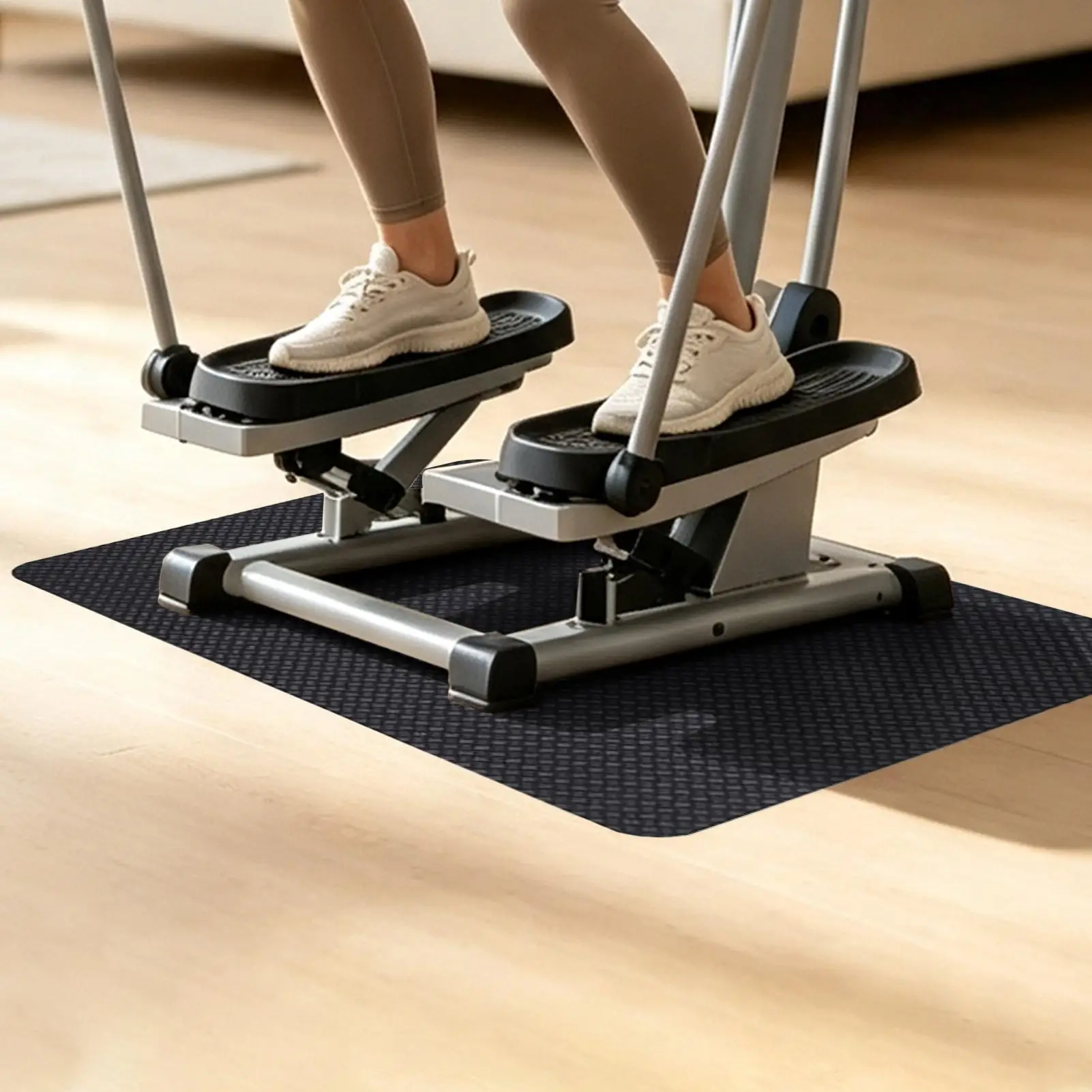 Shock Absorbing Mat Non-Slip Noise Reducing Exercise Accessory Vibration Plate Mat For Elliptical Stepper Rowing Gym Fitness