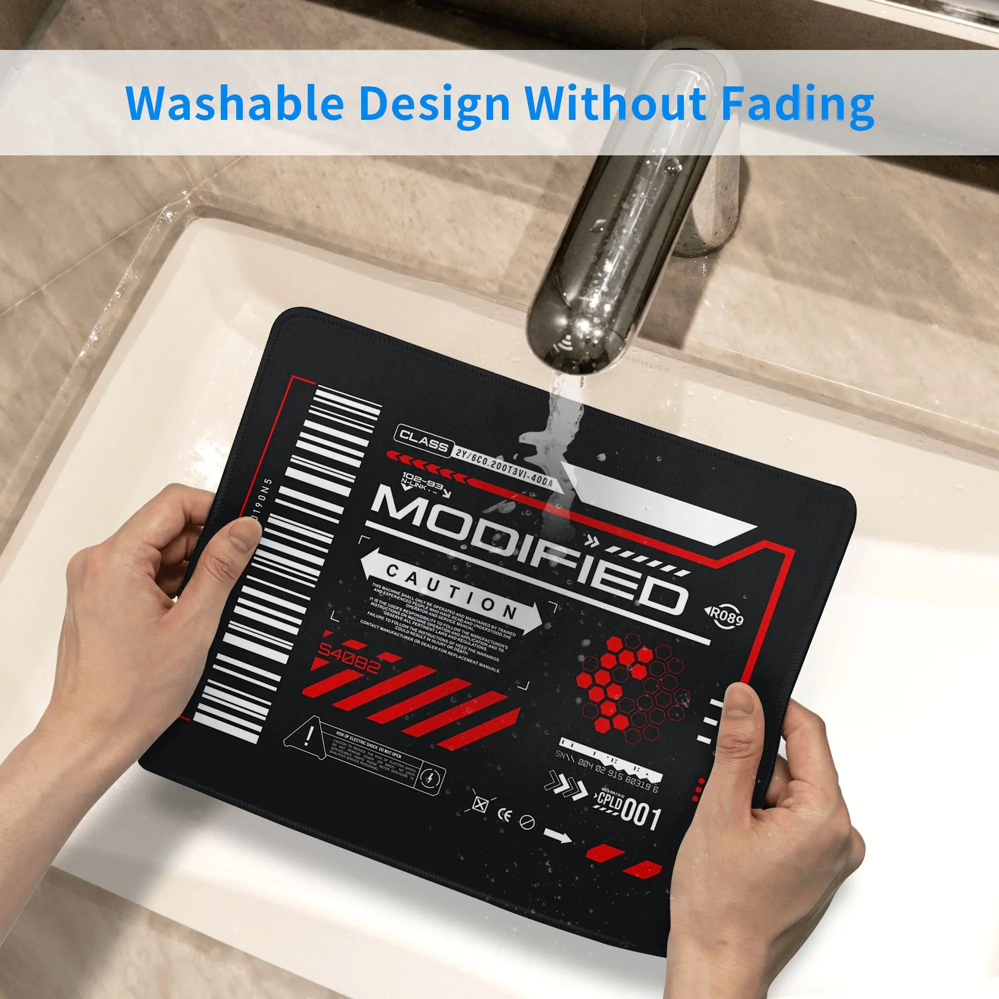 개선된 실험 기술 데칼 회색 빨간색 마우스 패드 컴퓨터 키보드 마우스 매트 게임용 PC 노트북 책상 매트 사무실 테이블 매트