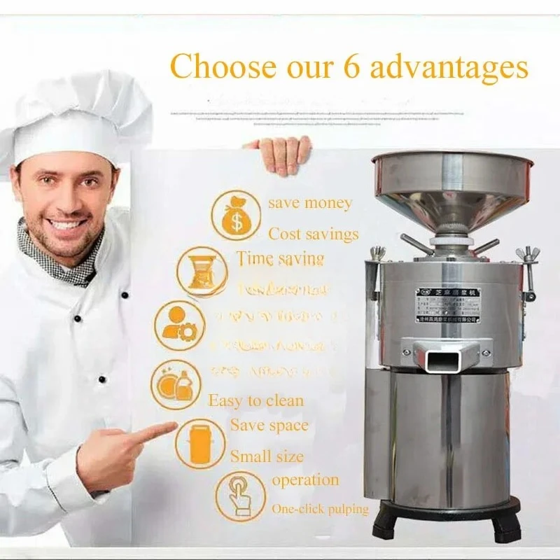 30kg Per Hour 1500W Sesame Sauce Grinder Peanut Butter Grinding Making Machine Tahini Colloid Mill Electric Grinder