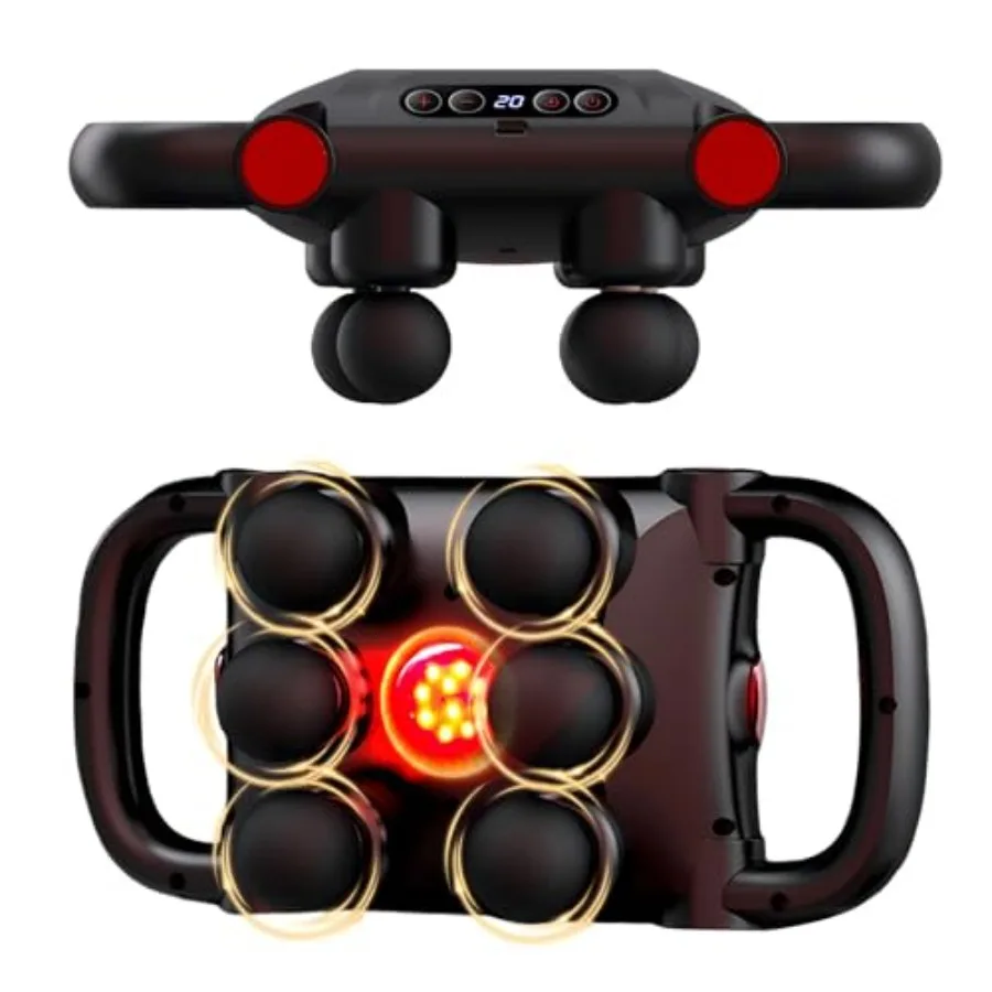 

Набор массажных пистолетов с 6 насадками для глубокого перкуссионного массажа, 5 режимов, 20 уровней интенсивности, для снятия мышечной боли, массажер для спины