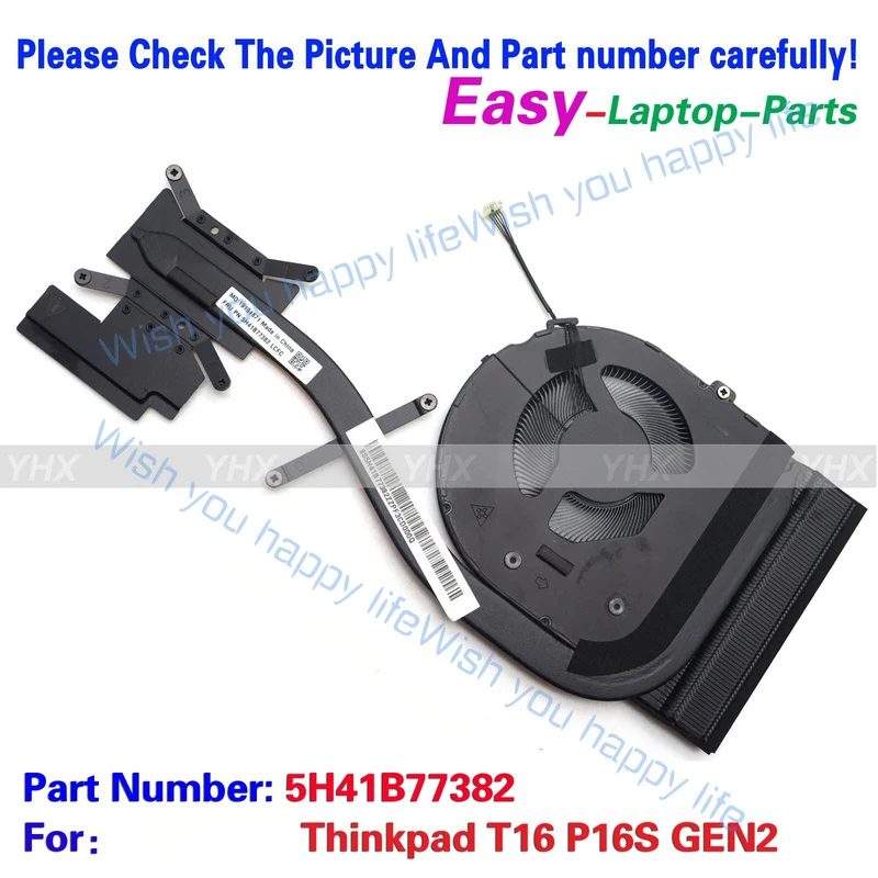 L... New For LENOVO ThinkPad T16 P16S GEN2 COOLING FAN HEATSINK 5H41B77382