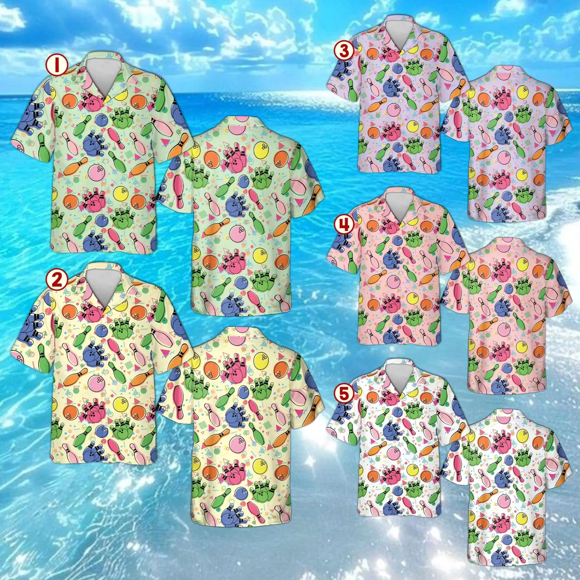 

Cream Bowling Team Shirt, Retro 80s 90s Geometric Aloha, Vintage 80s Memphis Button Down, Bowling Team Uniform Men Gift Clothing