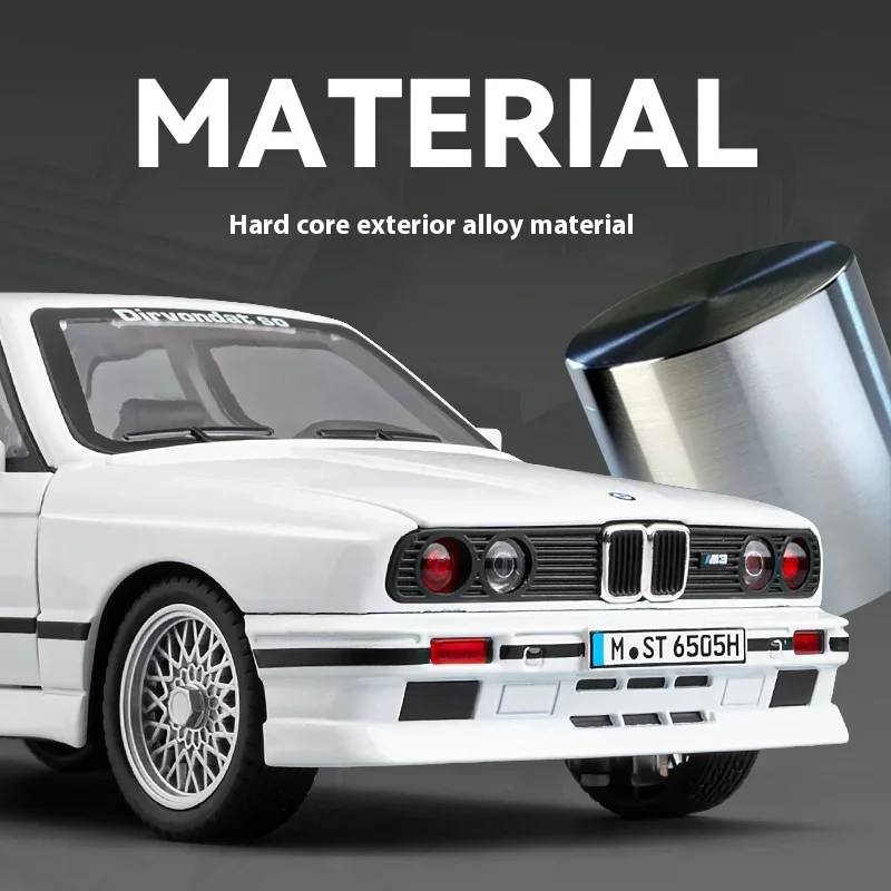 1988 1:24 BMW M3 E30 Modifiziertes klassisches Rennfahrzeug, Legierung, Druckguss-Malerei, Modellauto, private Sammlerstücke, Waren für den Großhandel