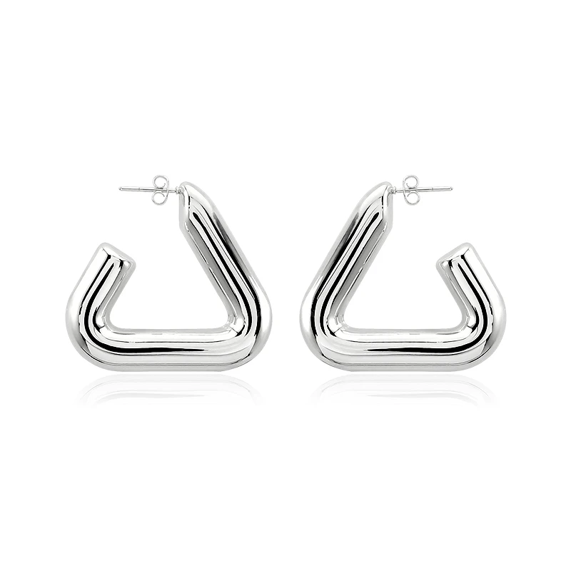 الأوروبية الأمريكية بسيطة شعبية الفولاذ المقاوم للصدأ هندسية الأقراط النساء تنوعا مضلع غرامة أقراط المجوهرات #4