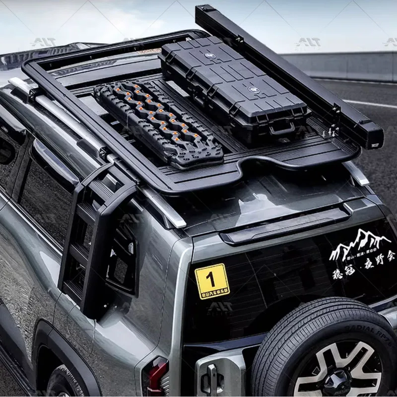 Off-Road Aluminium Alloy Roof Rack Weatherproof Side Box Sturdy Climbing Ladder for Changan Deepal G318 Accessories