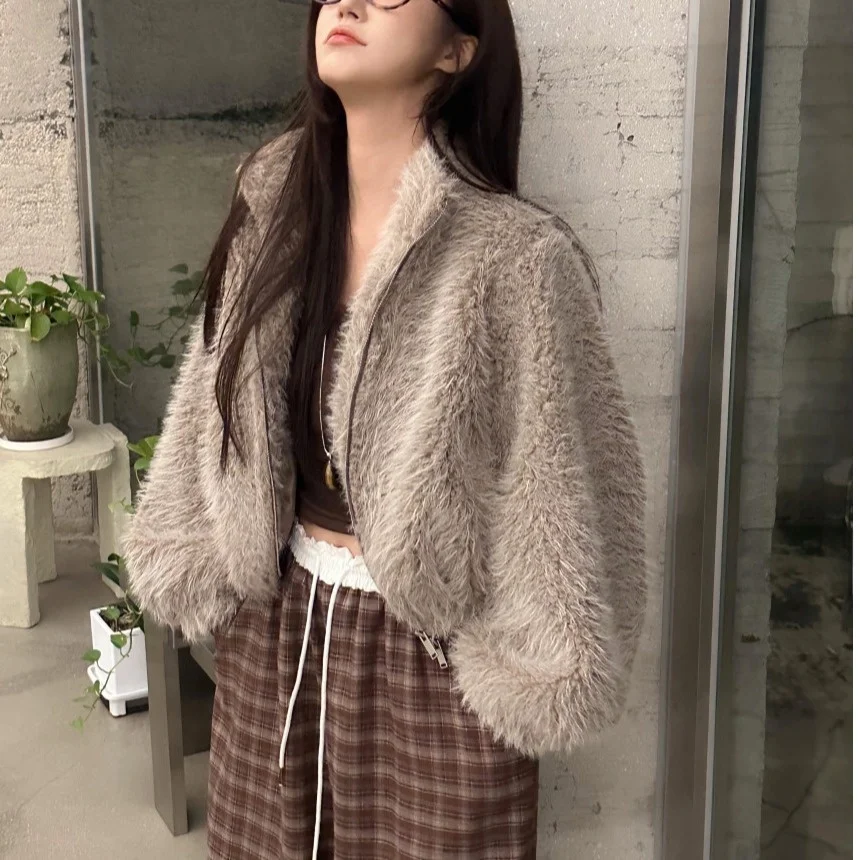 

Пушистый воротник-стойка на молнии, женский Jaet Dongda Gate INS, осень-зима, уникальный меховой жилет с кисточками, поездка на работу, Sle