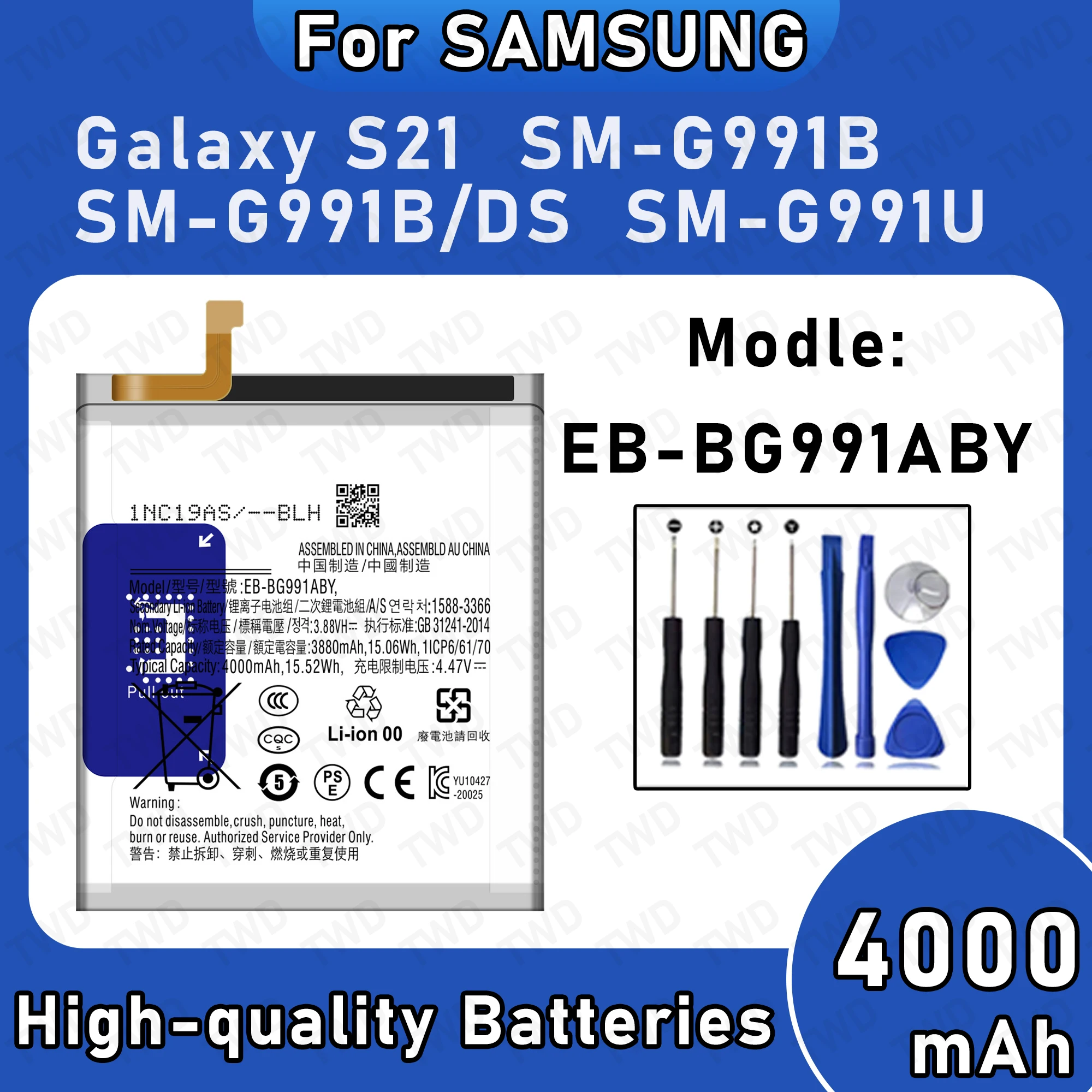 EB-BG991ABY 4000mAh Large capacity Battery For Samsung Galaxy S21/SM-G991B Batteries New High Quanlity+Free Tools