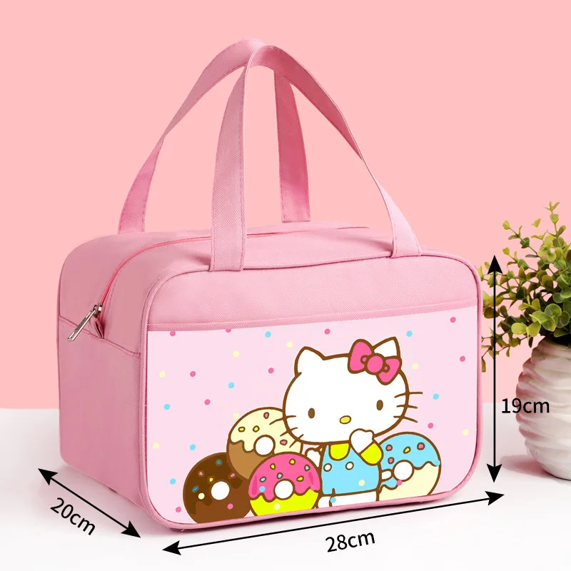 Sanrio Kawaii Hello Kitty Thermal Bag Kuromi Cinnamoroll Anime Cartoon Exquisite Student Thickened Large Capacity Lunch Box Bags