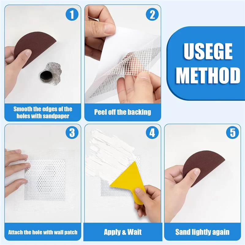 【Must-Haves】Kit de reparos de drywalls 6 peças kit de conjunto de remendo de parede 4/6/8 Polegada remendo de reparo de buraco de parede seca remendo de metal, autoadesivo estendido