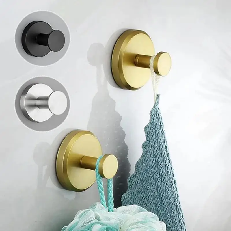 Ganchos de acero inoxidable para colgar toallas de baño, colgador montado en la pared, 2 piezas, para cocina y baño