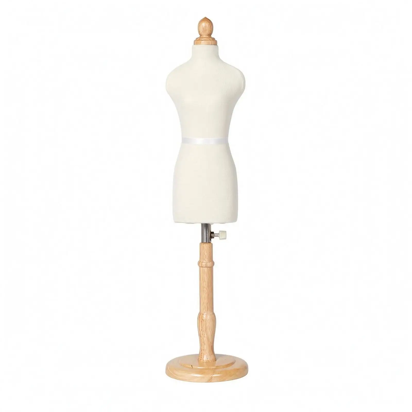 Adjustable Sewing Mannequin Torso for Women Tabletop Dress Form with Wood Base Linen Cover Tailoring Aid