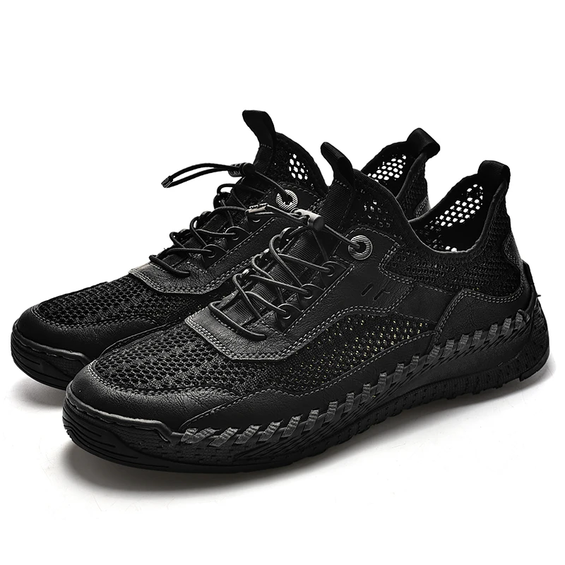 Waterproof Shoes Men Sneakers Summer Breathable Casual Men Shoes Water Comfortable Mesh Shoes Hand-sewn shoes