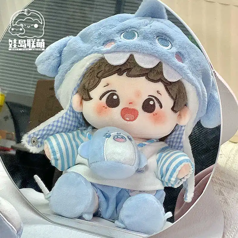 20cm Doll Clothes Shark Baby Bag Shoes Fashion Cute Costume Suit Stuffed Plushies Plush Doll Accessories Anime Toy For Kids Gift