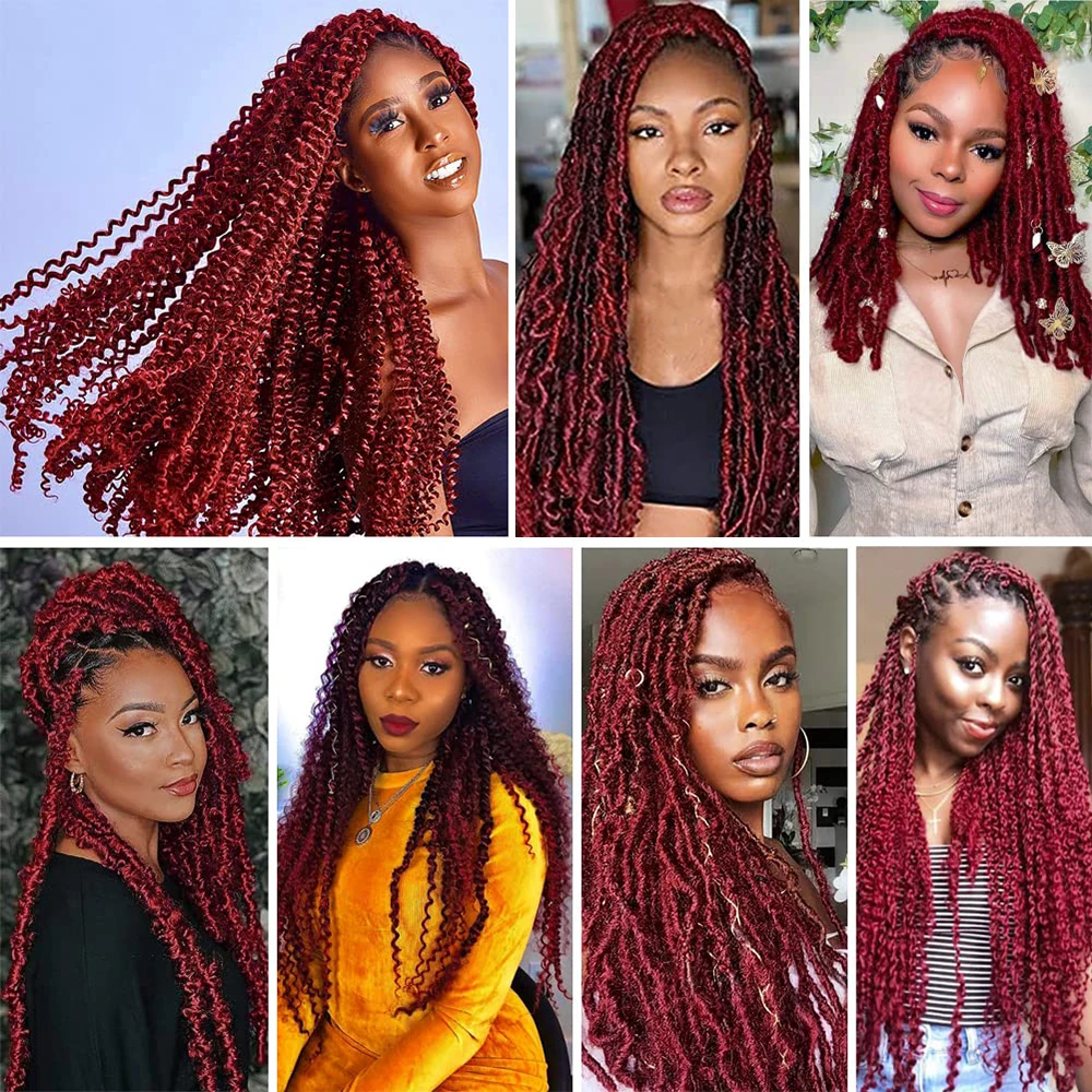 Springy Afro Twist Hair 24 Inch Synthetic Hair Extension,  Pre-Separated Marley twist Braiding Hair for Faux Locs Crochet Hair