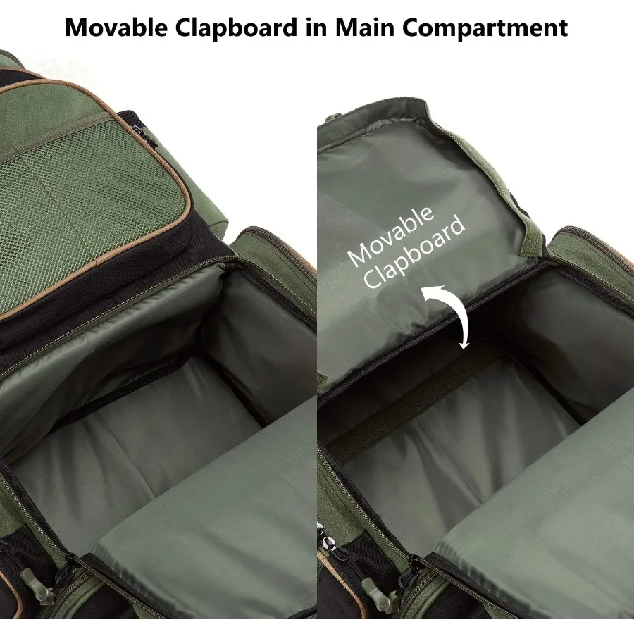 حقيبة ظهر لصيد الأسماك مقاومة للماء، حقيبة تكتيكية ناعمة مع حامل قضيب وغطاء للمطر الواقي #6