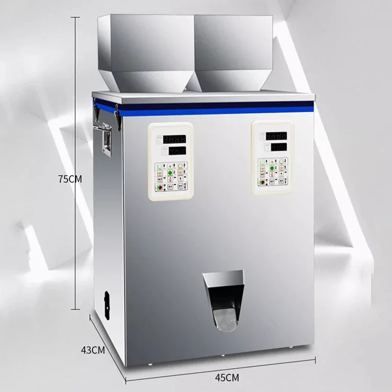 Máquina de enchimento rápida multifuncional de escala dupla, 1-100g, grânulos, pó, tempero, máquina de enchimento quantitativa de grãos, 220v/110v