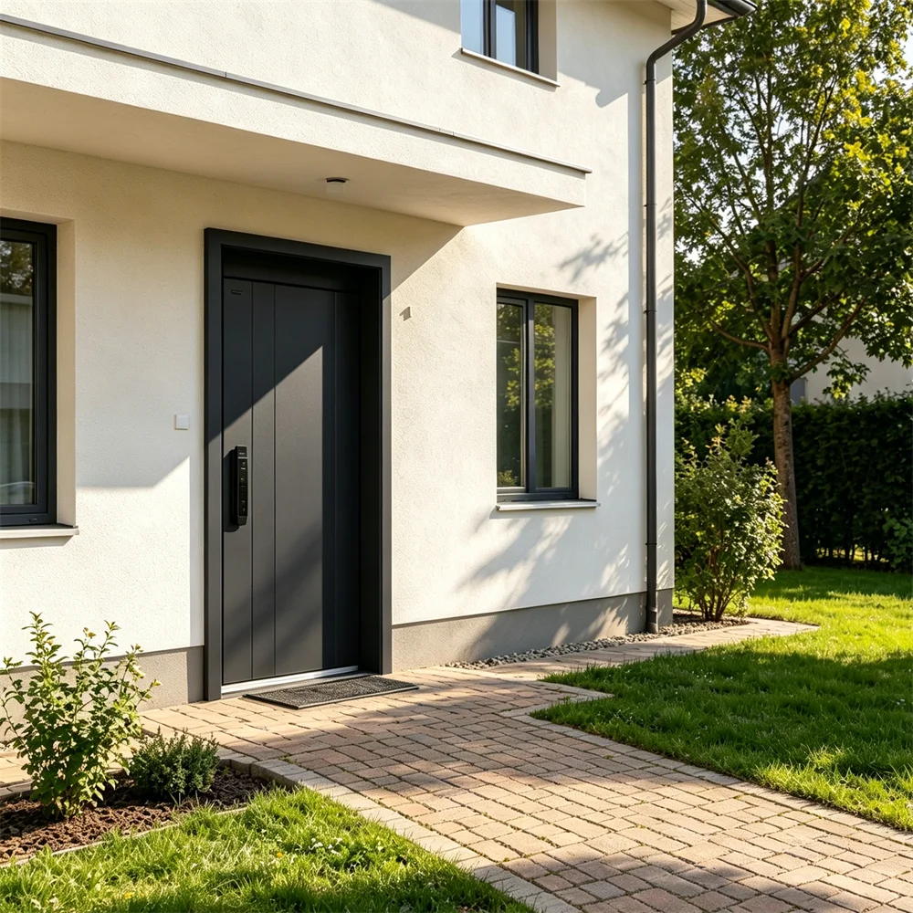 Customized Size and Color Security Entrance Door Aluminum Alloy Heavy Duty Hinged Doors Long Lasting and Durable Front Doors