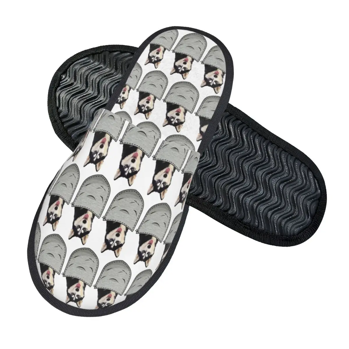 Custom Pocket Siberian Husky Slippers Memory Foam Warm Soft Women House Slipper Indoor Fluffy Shoes
