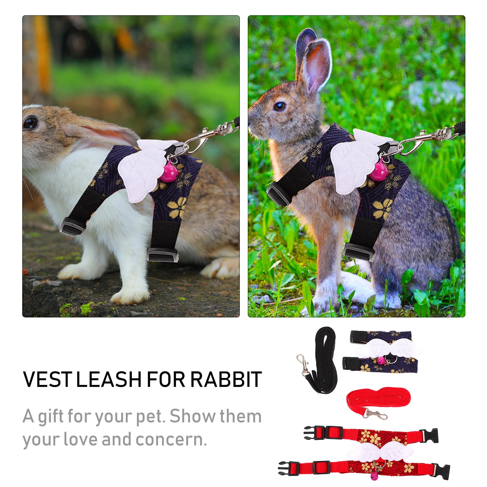 

1Set Pet Harness Leash Set Breathable Durable Vest for Small Pets Lightweight Comfortable Ideal for Walking Parties Photography