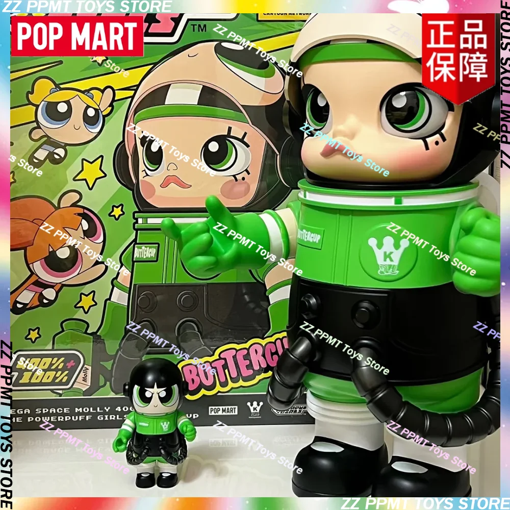 

Popmart Mega Space Molly 400% + 100% Powerpuff Girls, оригинальная серия, слепая коробка с маслом, аниме-фигурка, украшение, Рождественский подарок