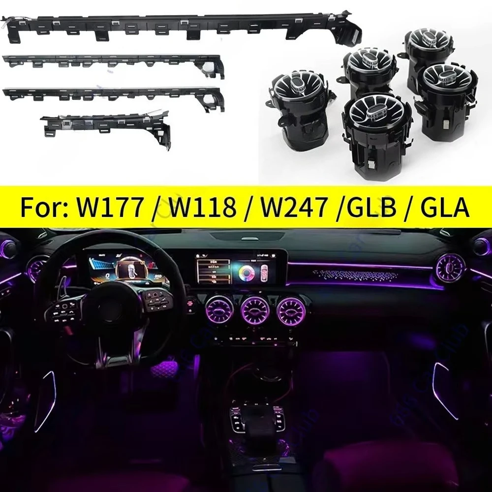 64 Colours Ambient Light for W177 W118 W247 A/B/CLA/GLA/GLB Class RGB LED Air Vents Car Door Seats Decorative Lamp
