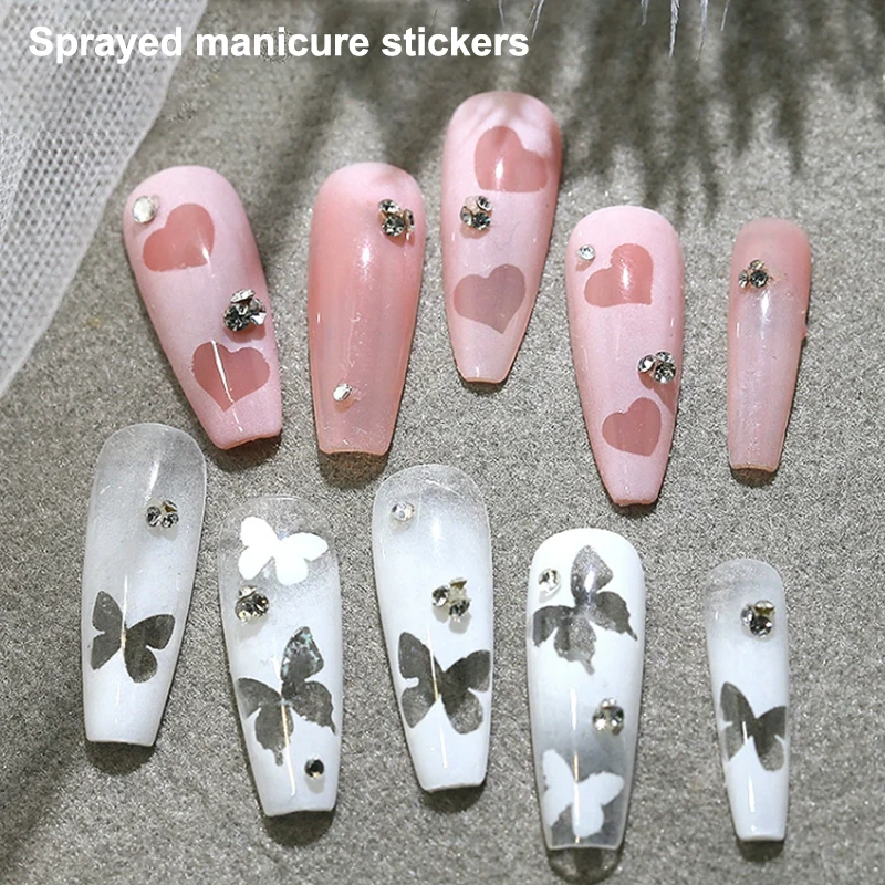 Nail Art Scava Fuori Adesivo Stella Farfalla Amore Modello Adesivo Timbro Adesivi Decorazione Nail Art Adesivo Fascino per unghie